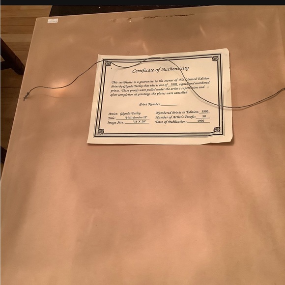 - Limited Edition Framed Glynda Turley Print “Hollyhocks II” - Picture 3 of 3